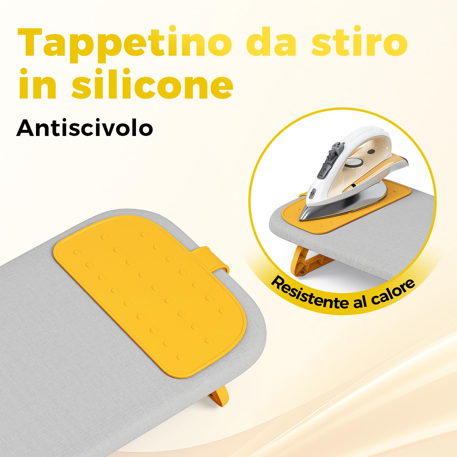 KINGRACK Asse da stiro, con cuscinetto isolante, pieghevole, Grigio