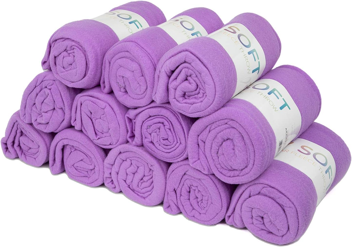 Arkwright Soft Fleece Throw Blankets (Pack of 12) Polar