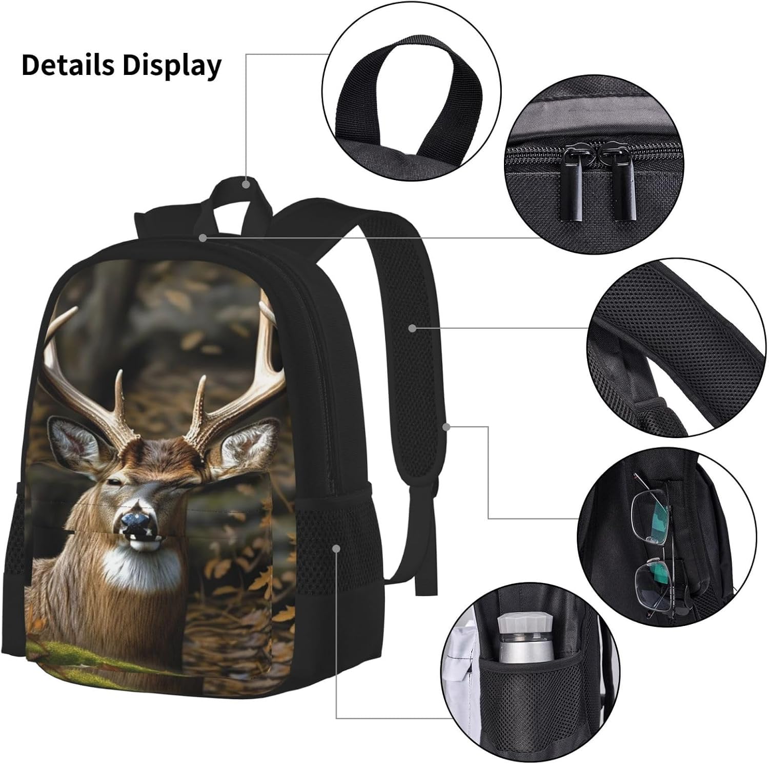 3 in1 Travel Laptop Backpack with Lunch Bag and Pencil Case Casual Daypack image 4