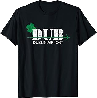 St. Patrick's Day Shamrock Dublin Ireland DUB Airport Code T-Shirt