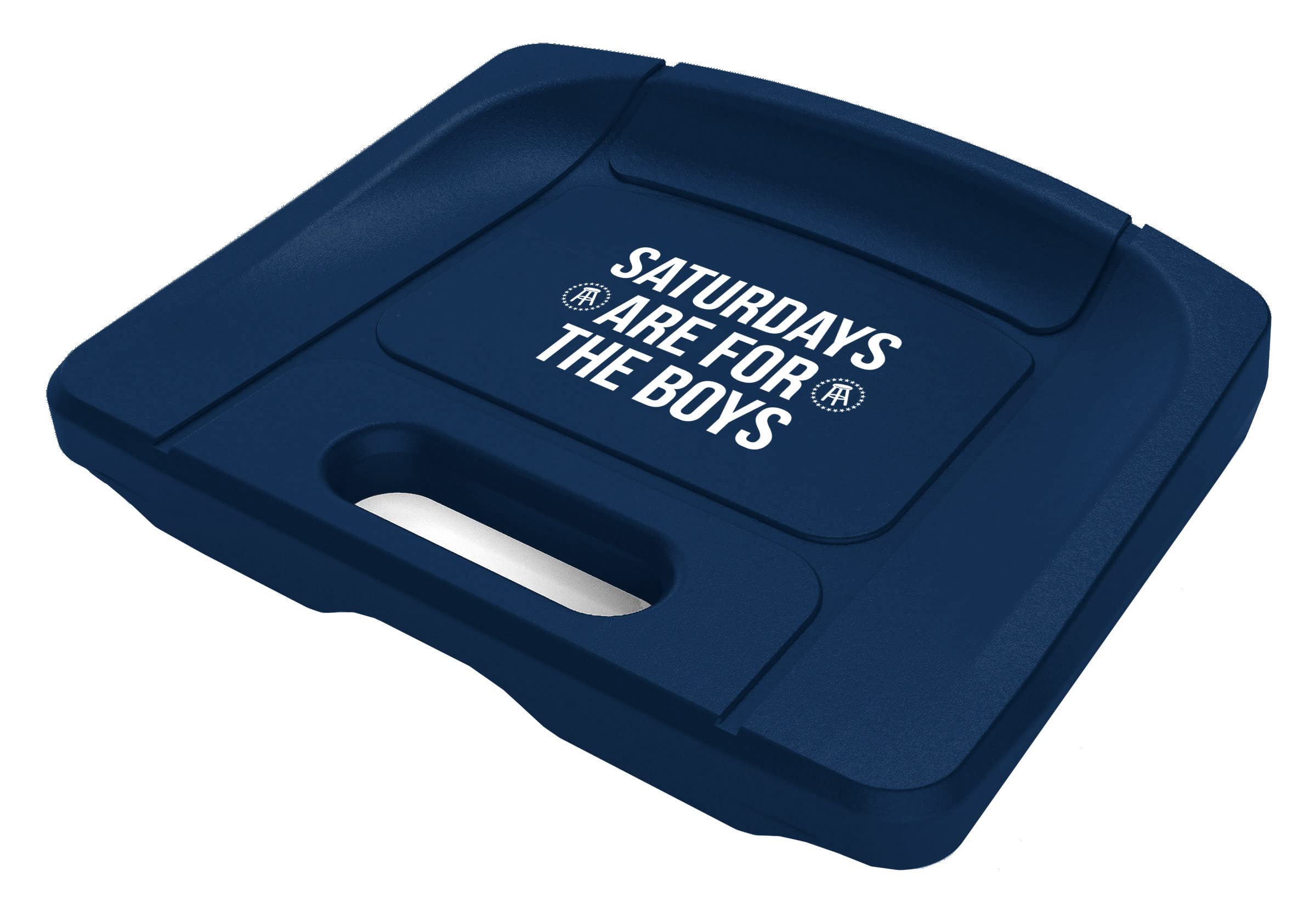 SATURDAYS ARE FOR THE BOYS Barstool Sports Deluxe Molded Foam Stadium Seat Chair Blue Water Resistant Sport Bleacher Cushion and Comfy Butt Pillow Long Sitting Back and Tailbone Pain Relief