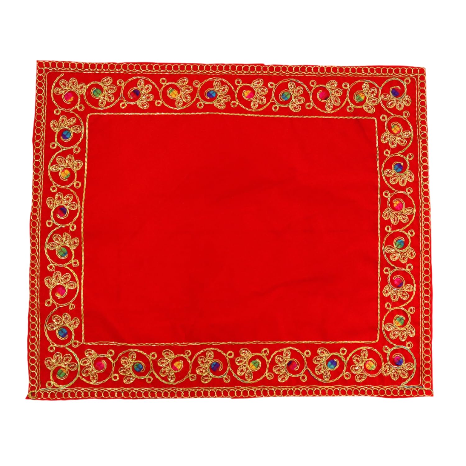 Divine Velvet Pooja Aasan for Idol Placement | Decorative Puja Mat for Mandir | Cloth Mat for Festivals & Daily Rituals Size 15 * 18 inches-picture-24