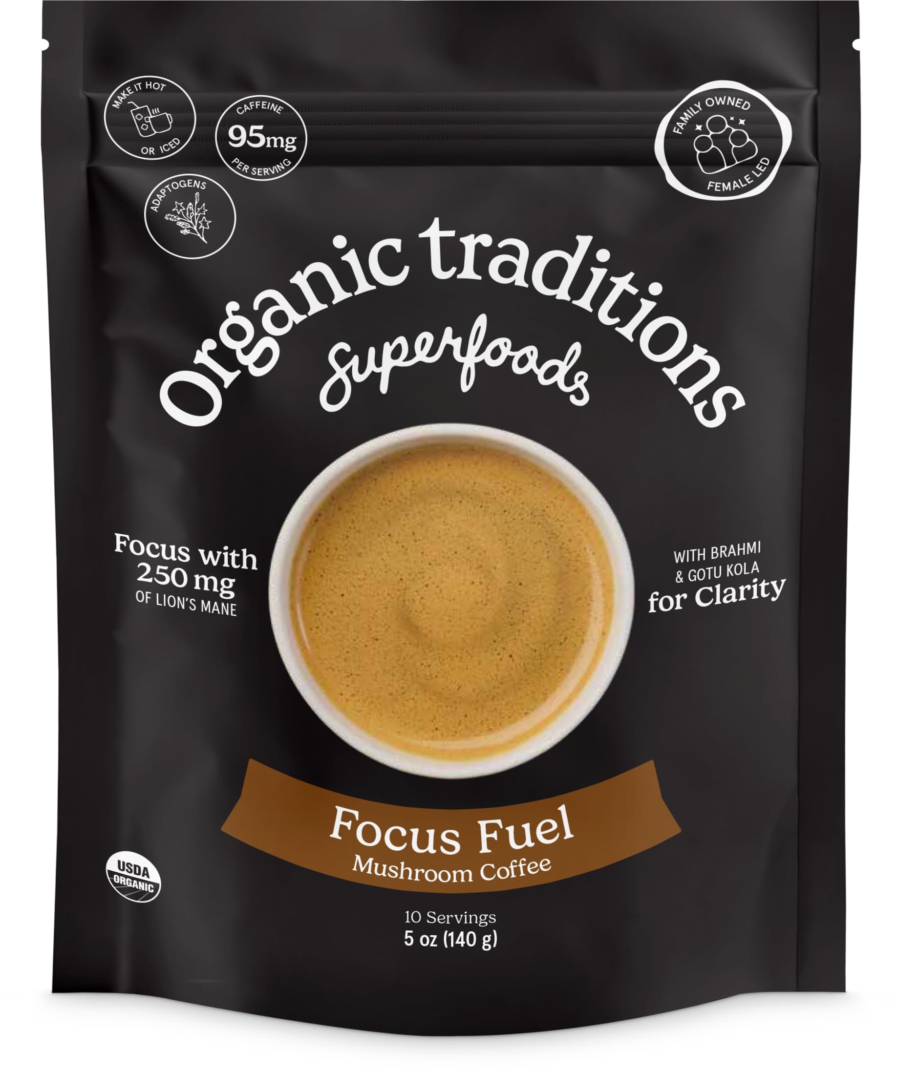 Amazon.com : Organic Traditions Focus Fuel Mushroom Coffee