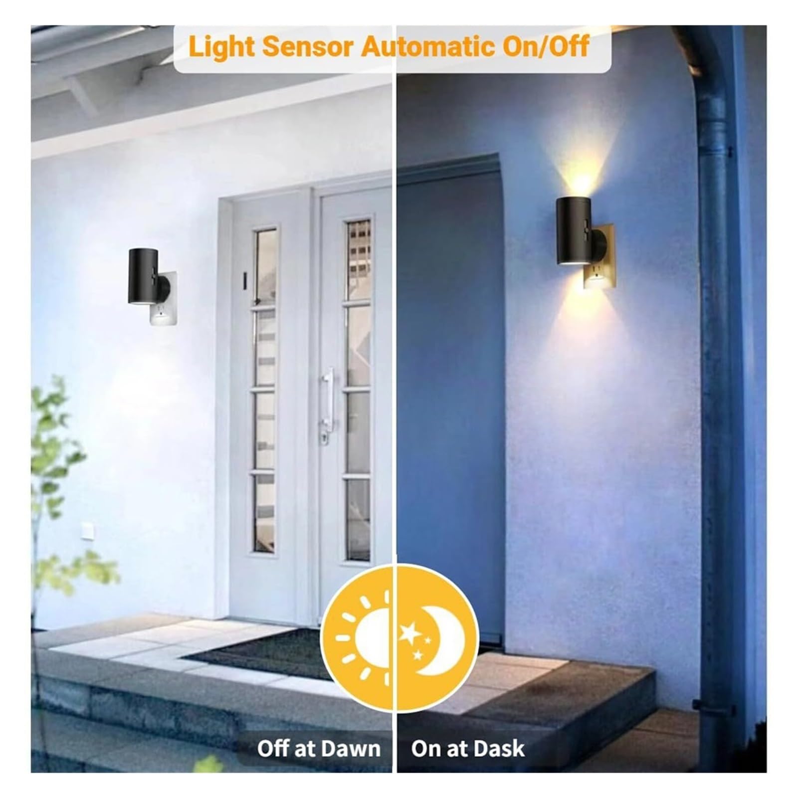 Cylindryczne Lampki Nocne Podłączane Do Ściany, Ściemnialna Lampka Nocna LED Z Czujnikiem Światła, Regulowana Jasność, Korytarza I Sypialni Elastyczna Regulacja(2pcs)