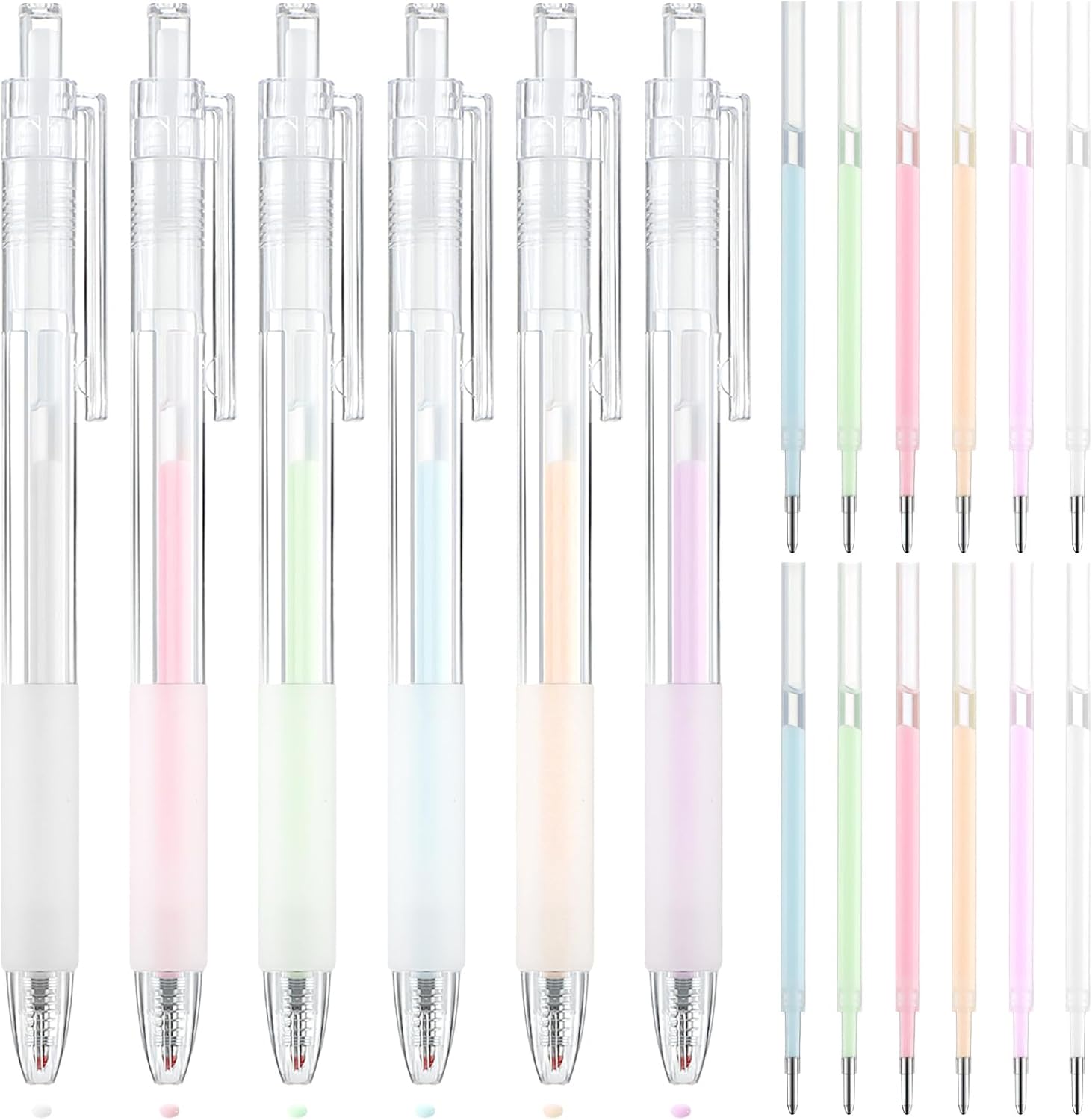 Seajan 6 Pcs Quick Dry Ballpoint Glue Pen with 12 Pcs Glue