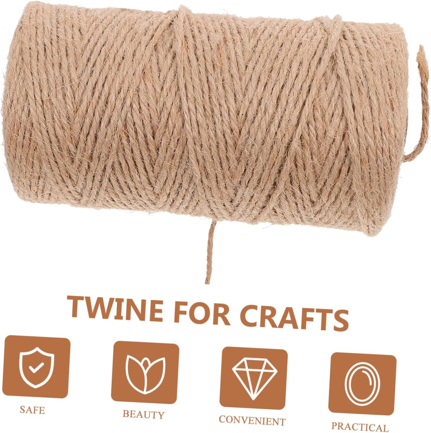 TEHAUX Jute Rope Wrapping Twine Natural Jute Twine String for Grid Photo Wall Decor