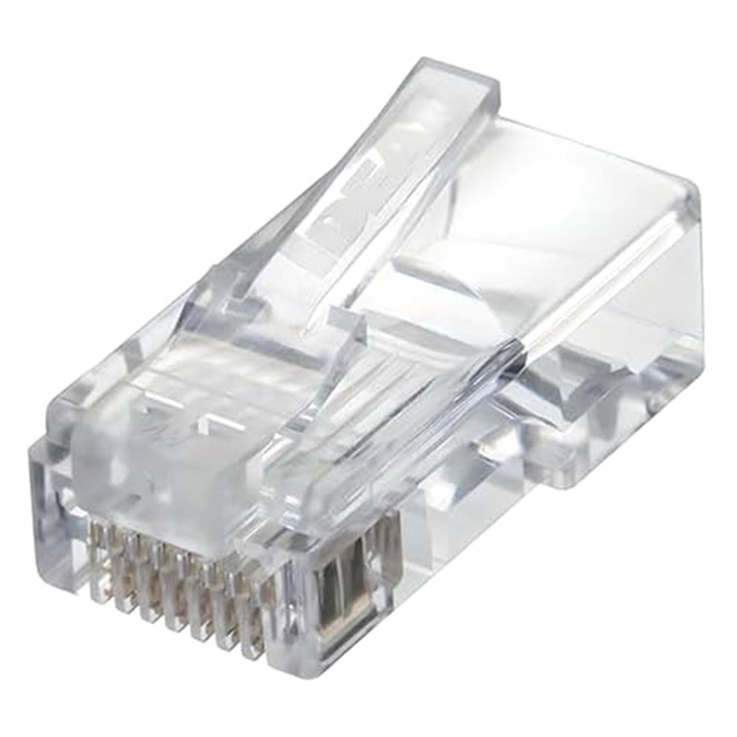 Photo 1 of Ideal Electrical 85-375 8P8C Single Piece Modular Plug, Feed-Thru Design RJ-45 Connector for CAT6, Twisted Pair 250 MHz Cables, (25 Connectors)