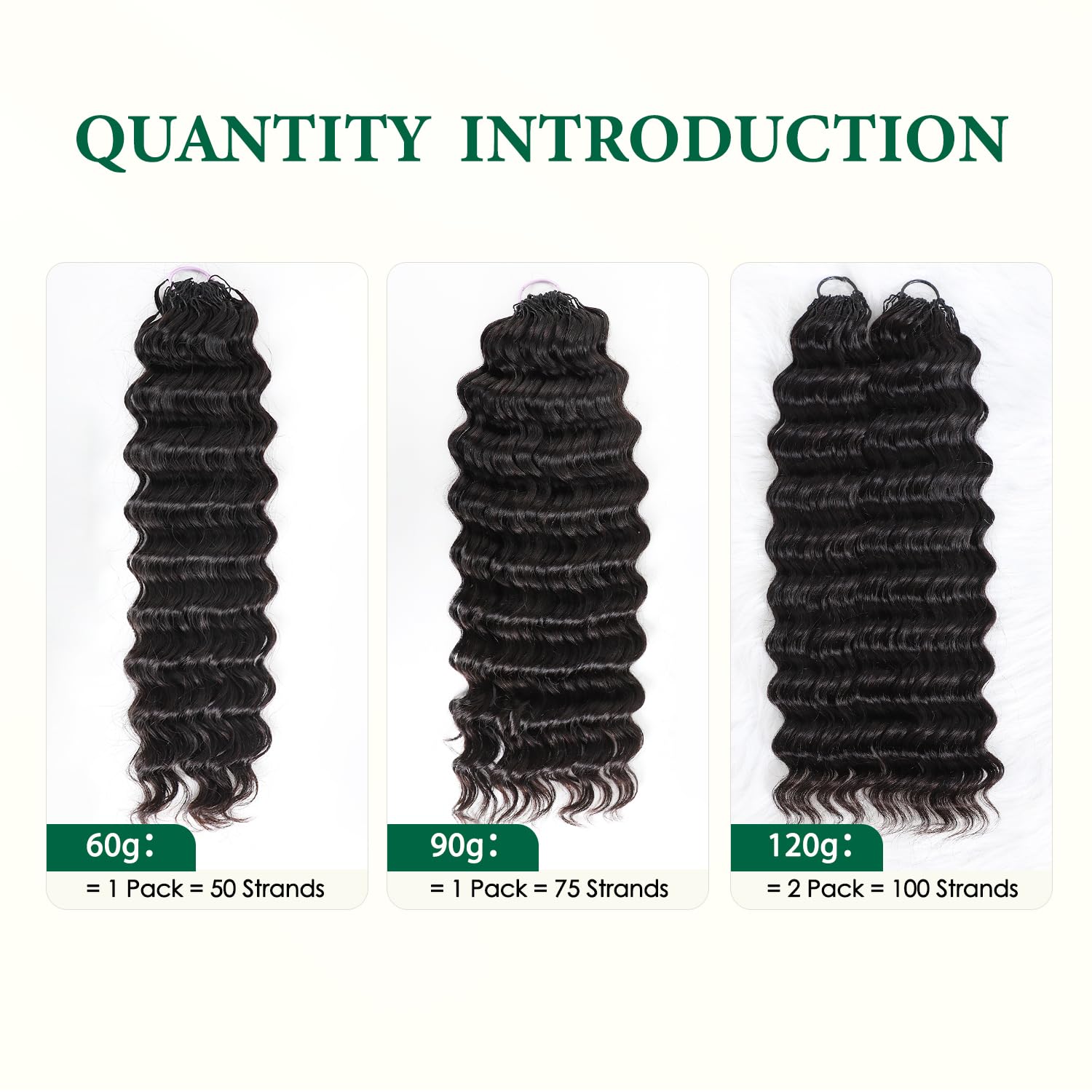 Pizazz Feather Crochet Human Hair Bundles for Women 18 Inch 120 Gram Deep Wave Knotless Pre-Separated Invisible Crochet Hair Extensions 100 Strands (18 Inch-120 Gram)