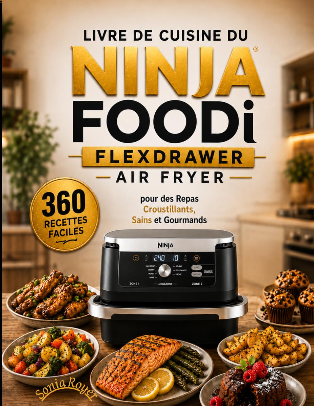Livre de Cuisine du Ninja Foodi FlexDrawer Air Fryer 360 Recettes Faciles pour des Repas Croustillants, Sains et Gourmands