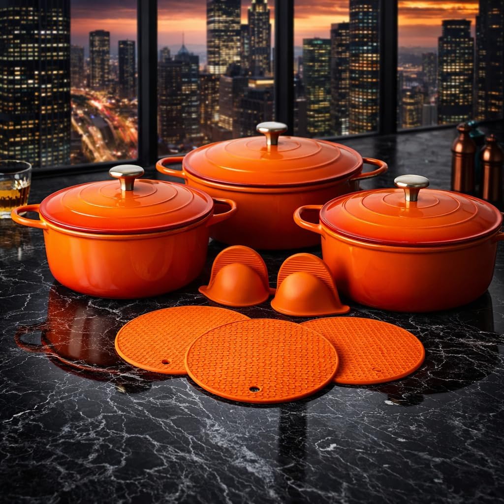 Conjunto de Panela 3 Caçarolas Peças em Alumínio Fundido e Revestimento Cerâmico Antiaderente Tampa de Vidro Compatível com Fogão de Indução Gás Elétrico Não Gruda Fácil de Limpar Linha Amalfi Premium