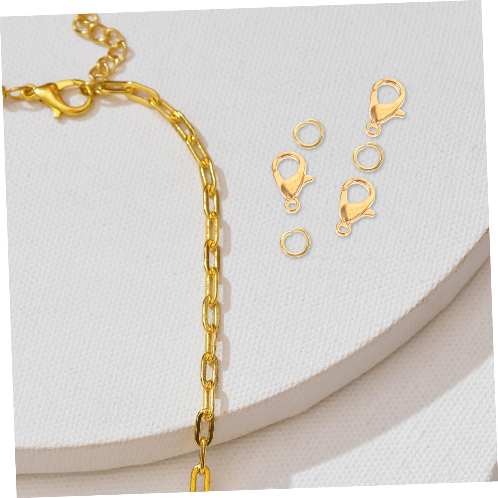 NUOBESTY 5sätze Schmuckkette Karabiner Und Sprungringen Für -schmuckherstellung Goldene Kreuzkette Für Und Armbänder Installieren Langlebige Materialien