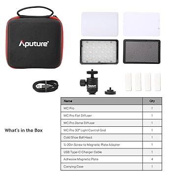 Amazon | Aputure MC Pro ミニ RGB LED ビデオライト 撮影ライト