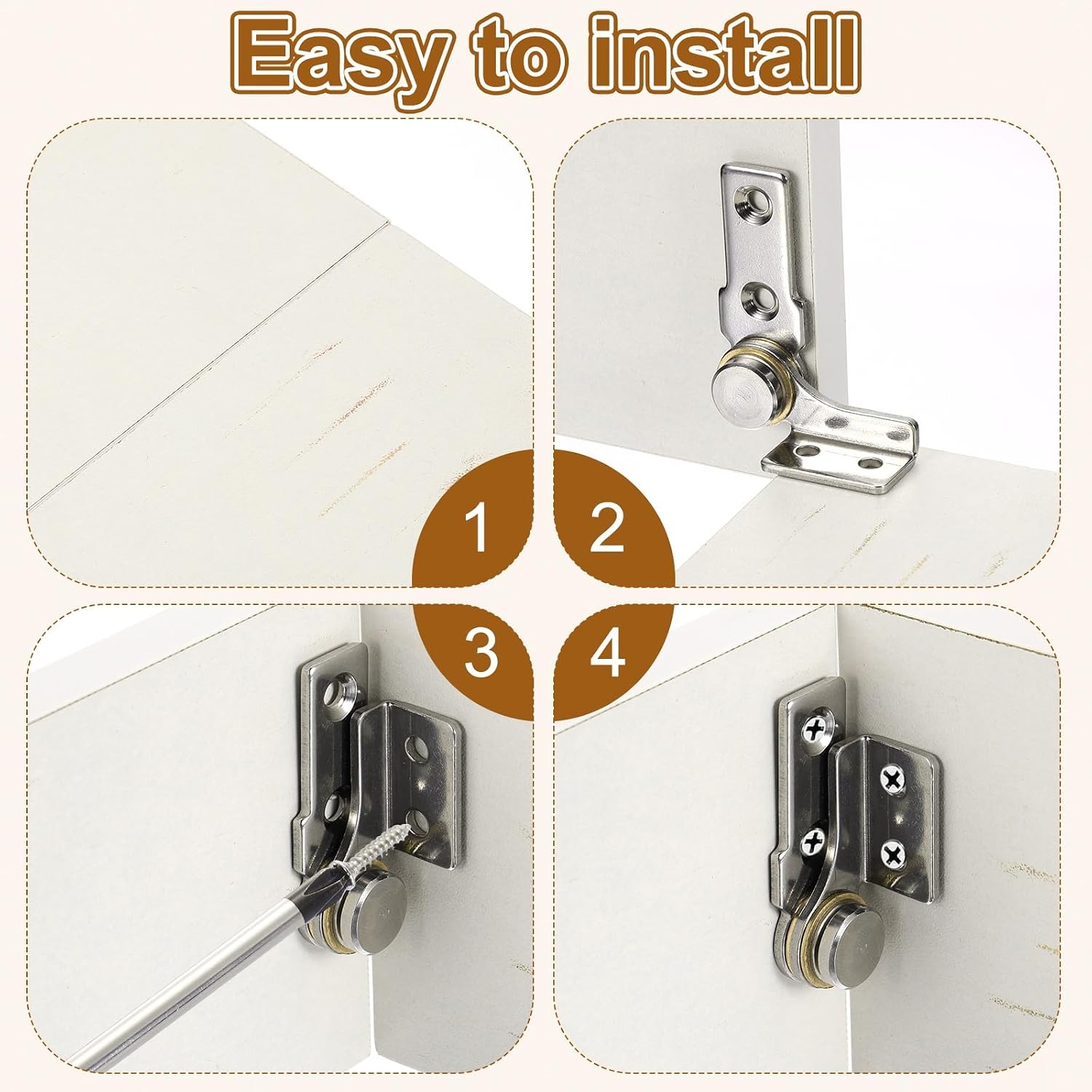 uxcell 1Set 1 N.M Torque Shaft Hinges, 360 Degree 304 Stainless Steel Damping Flip Hinge for Folding Table, Windows, Doors, Wardrobe, Cabinets, Boxes, Silver