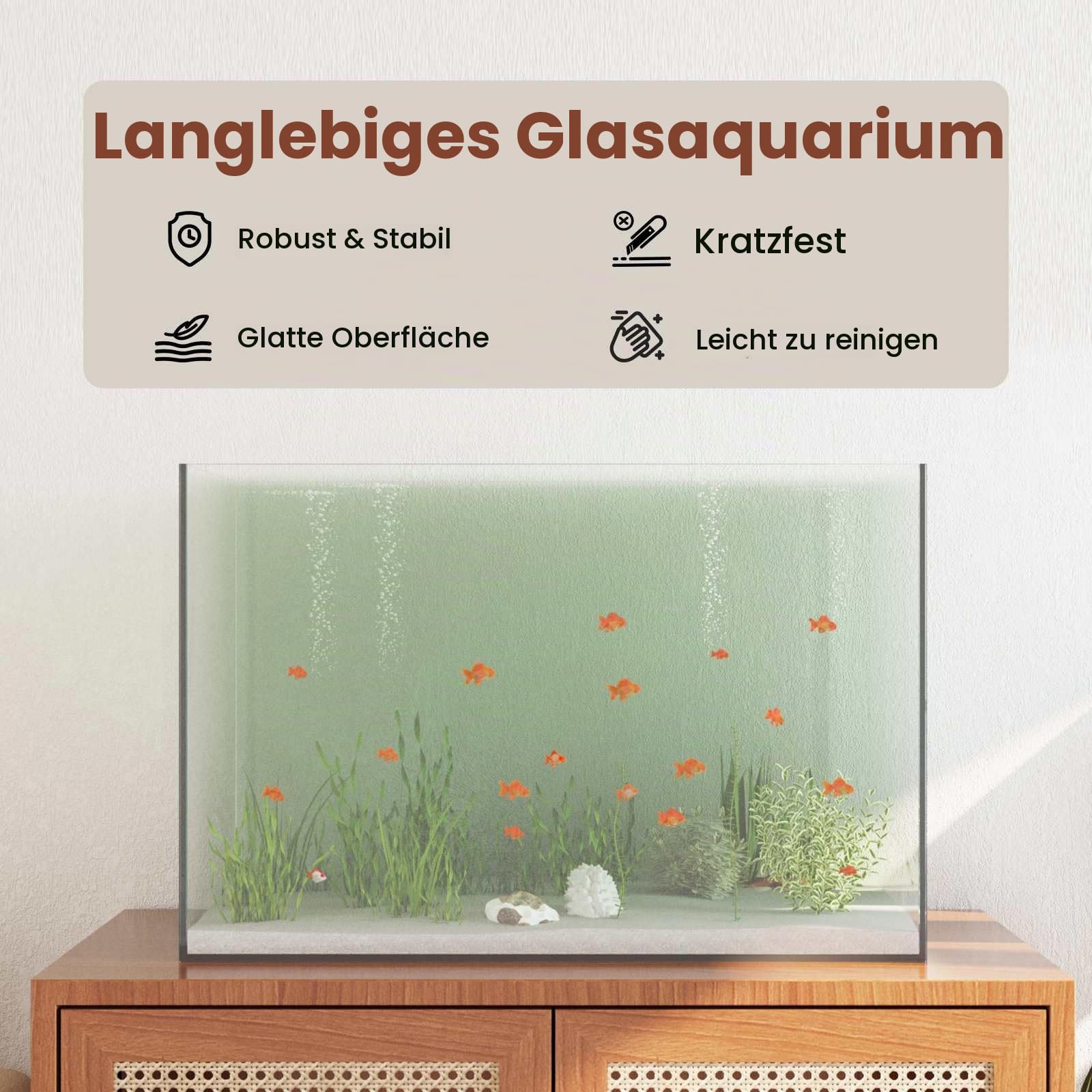 vidaXL Aquarium mit Speicher Transparent 60 x 35 x 40 cm Glas
