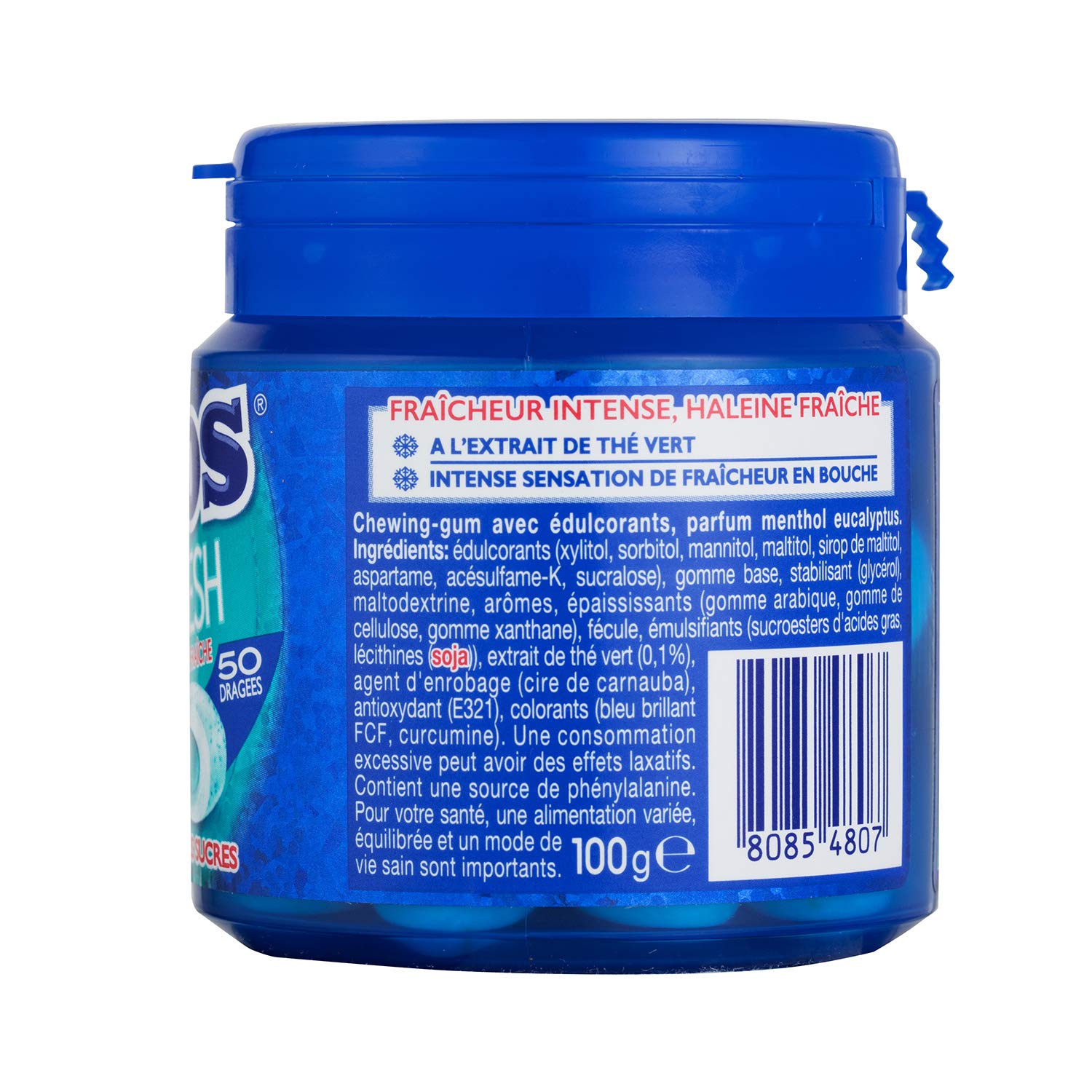 Mentos Gum Pure Fresh Menthol Eucalyptus - Pack de 4 Boîtes