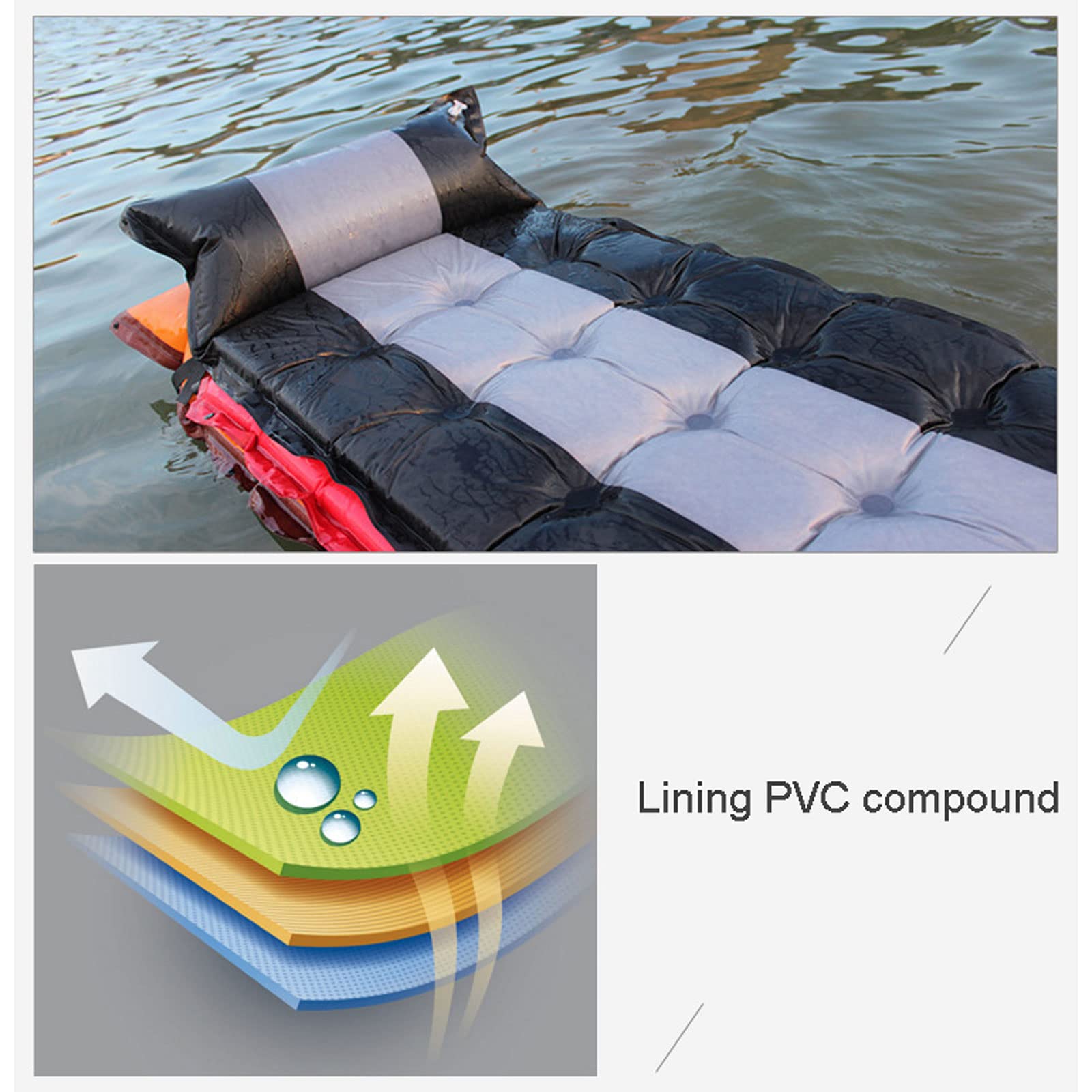 Autogonflant Matelas de Camping,épaissir Tapis Couchage Gonflable,Ultra-léger Petit Matelas Pliable Compact pour Camping,Voyages,Plage,Tente,Randonnée