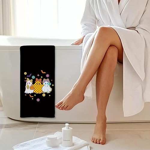 Miniatura 3 de Toallas de cocina de fantasma de Halloween, decoración de Halloween, toallas de mano para baño y cocina, moderno retro de los años 70, paño de