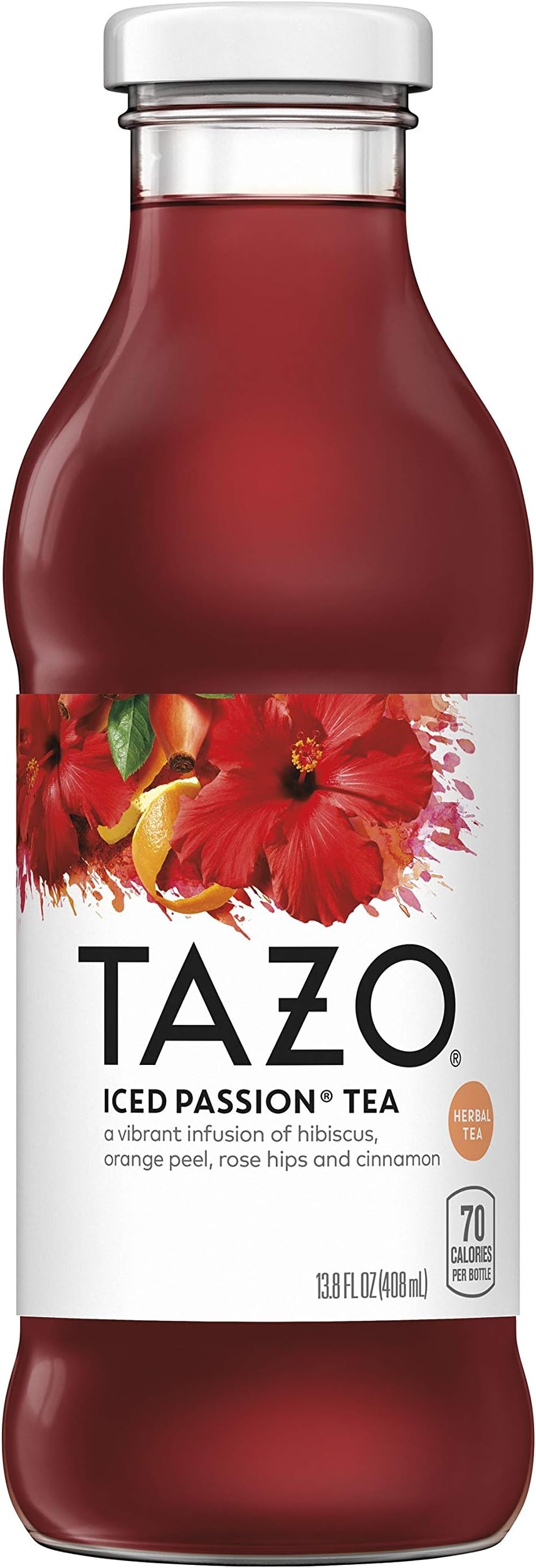 Tazo, Iced Tea, Passion Fruit, 13.8 fl oz. glass bottles