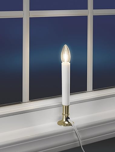 Miniatura 9 de AC1120A-8 - Vela eléctrica sin llama de 8.25 pulgadas con sensor de luz del atardecer al amanecer, vela blanca con base negra, paquete de 8