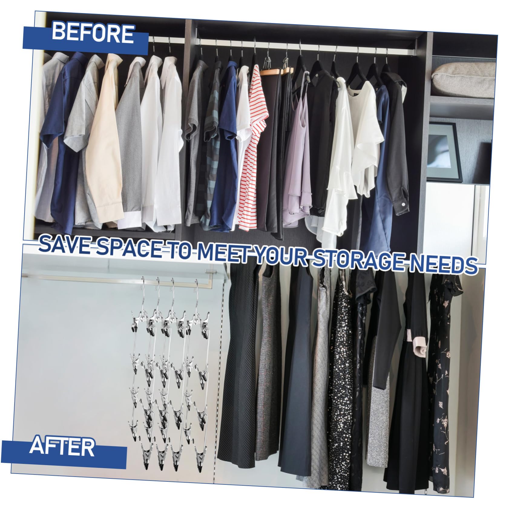 Grucce Per Gonne Multistrato in Acciaio Grucce Per Pantaloni Con Clip Robuste Organizer Per Armadio
