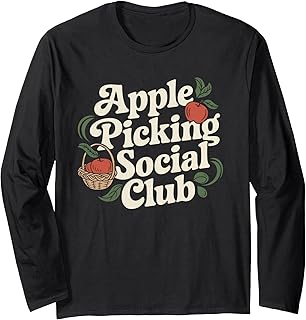Apple Picking Social Club Retro Farmer Staff Employee Long Sleeve T-Shirt