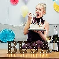 Vista 207 de Foaky LED Letter Lights Sign Marquee Light Up Letters Sign for Night Light Wedding/Birthday Party Battery Powered Christmas Lamp Home Bar