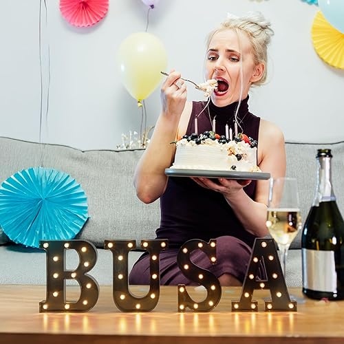 Miniatura 35 de Foaky Número de luz LED decorativo, letrero de número iluminado para luz nocturna, boda, fiesta de cumpleaños, Navidad, hogar, bar, número