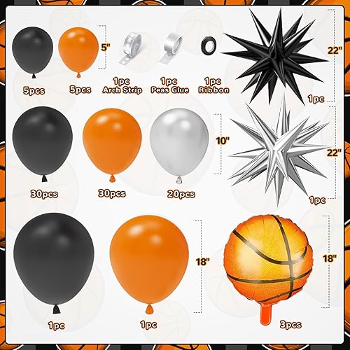 Miniatura 9 de Decoraciones de fiesta de fútbol, 113 piezas de guirnalda de globos de fiesta de fútbol, globos verdes, blancos y negros con globos de papel de