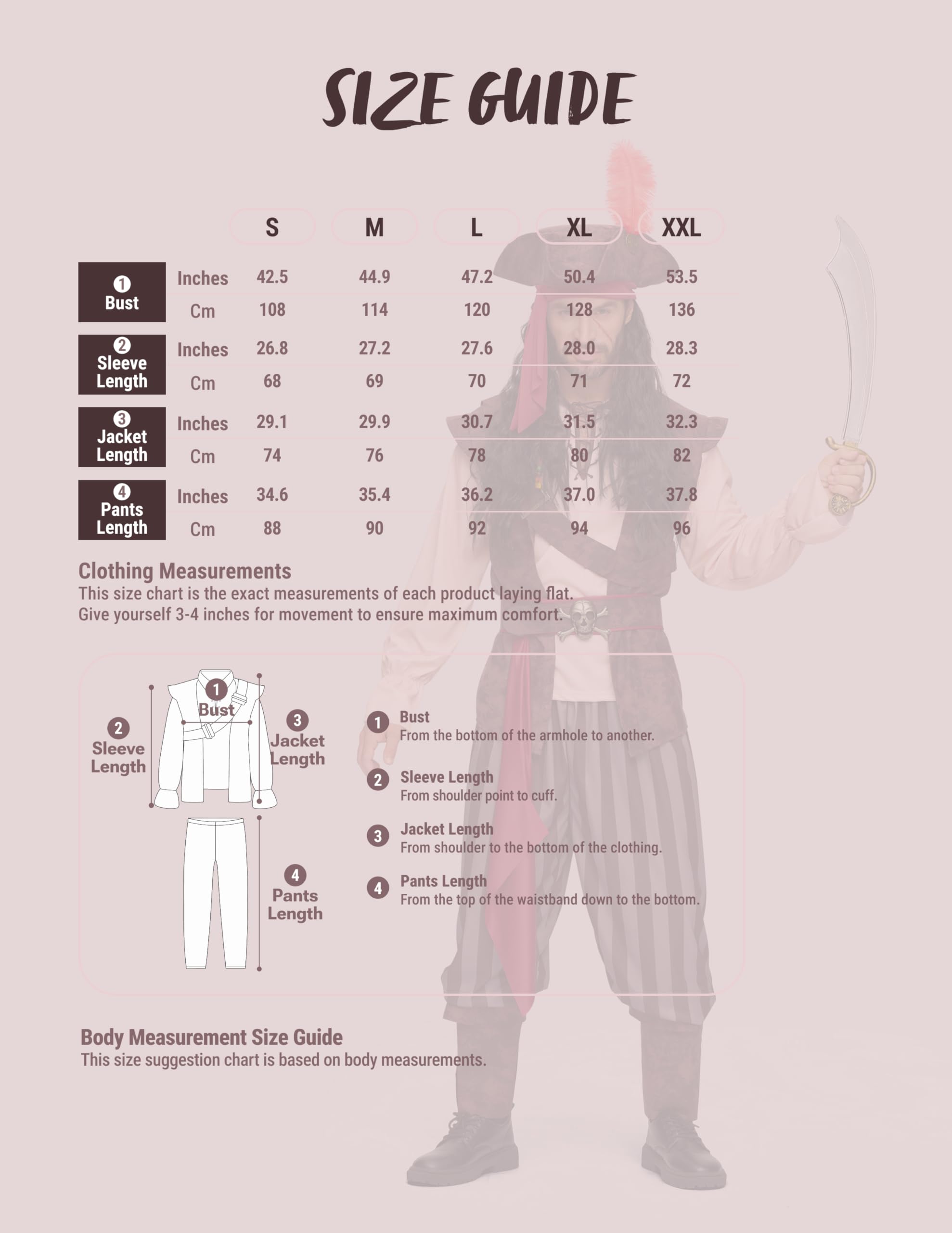 Spooktacular CreationsSpooktacular Creations Costume da pirata caraibico color cachi da uomo per adulti, capitano di mare e rapinatore, per Halloween e feste.