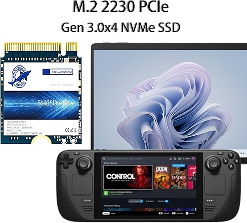 Miniatura 8 de Dogfish M.2 2230 SSD 1TB PCIe NVMe 3.0 3D NAND Gaming Unidad interna de estado sólido para PS5 Steam Deck Microsoft Surface Pro Dell HP Lenovo