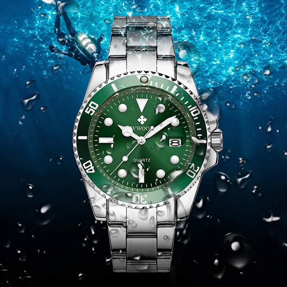MASTOP Herren Klassisches Design Analog Quarz Uhren Mode Business Uhr Edelstahl Leuchtend Wasserdicht Datum Casual Elegant Armbanduhr für Männer