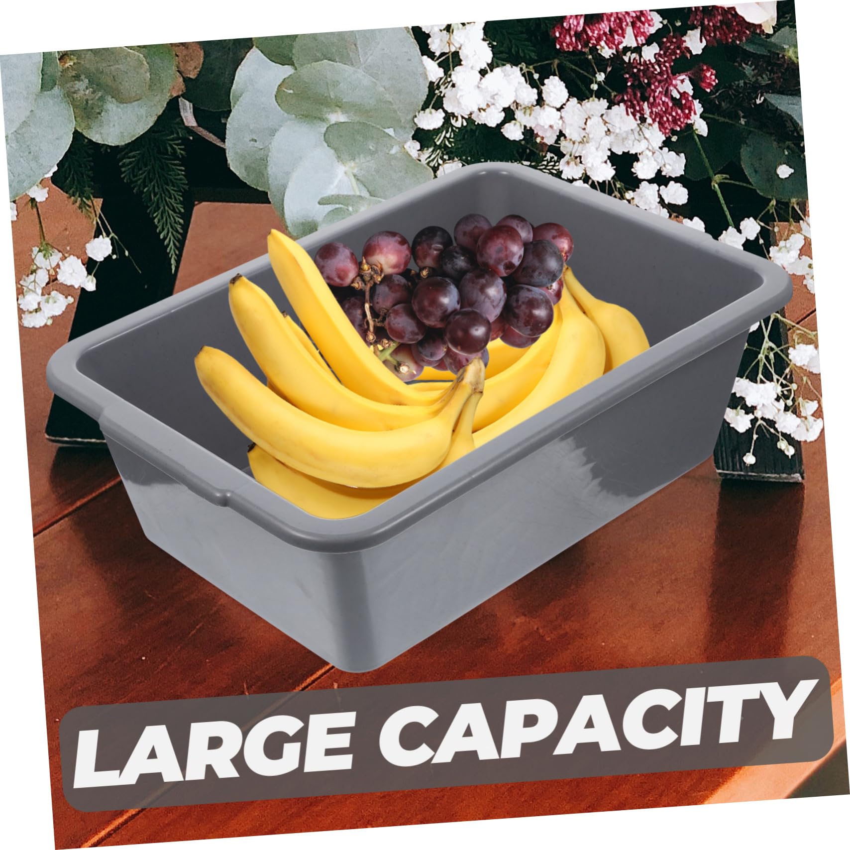 LABRIMP Cubo Rectangular Plastico de Almacenamiento Multiusos para Restaurante y Hogar, Asas, Fácil de Mover, Adecuado para Lavar Cuencos y Verduras