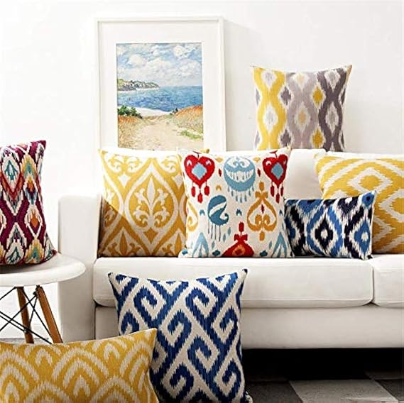 AEROHAVEN Set of 5 Designer Decorative Throw Pillow/Cushion Covers - (Multi, 16 x 16 inch)