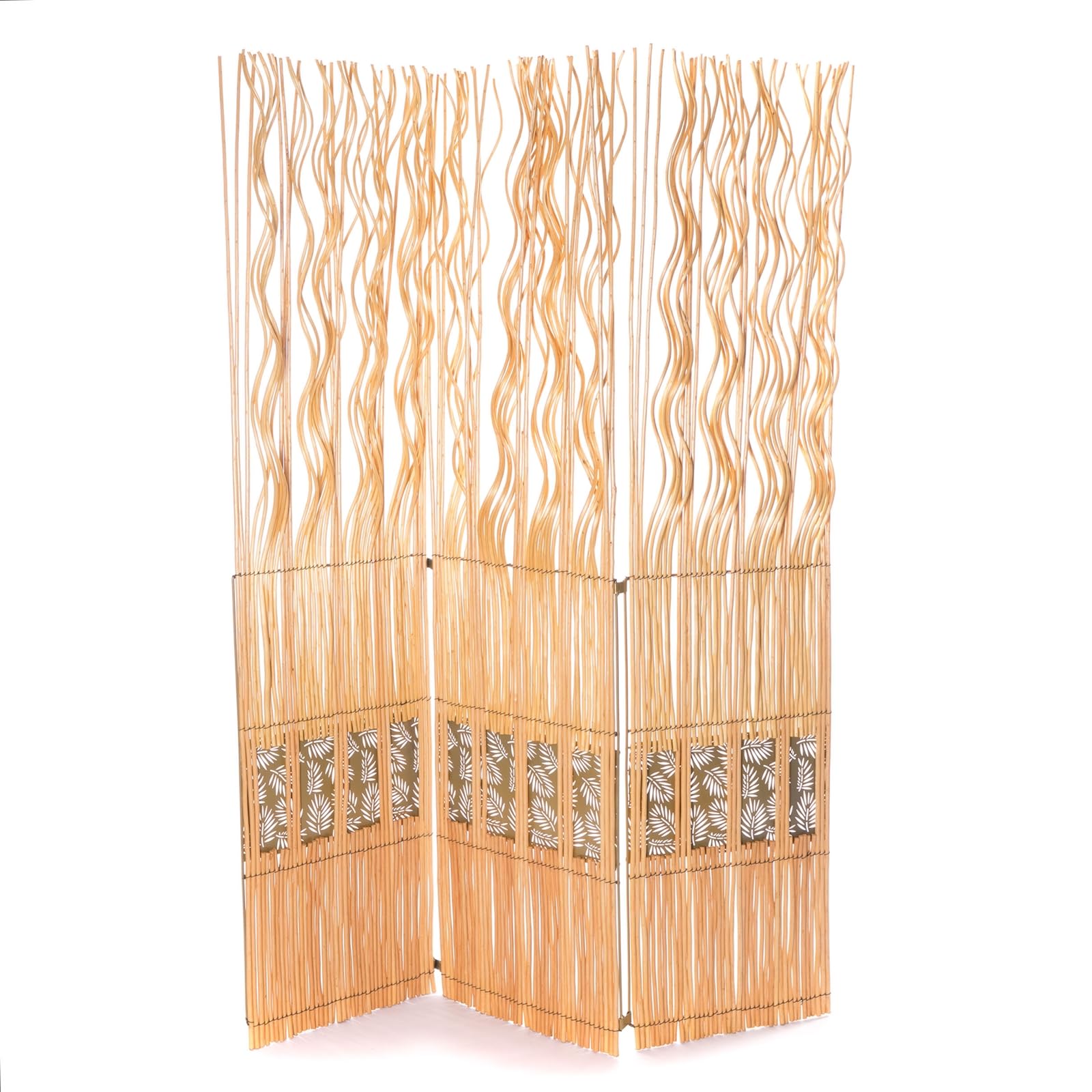 Paravento Relaxdays A 3 Pannelli In Legno - 170x120 Cm, Bianco, Divisorio Pieghevole Per Interni