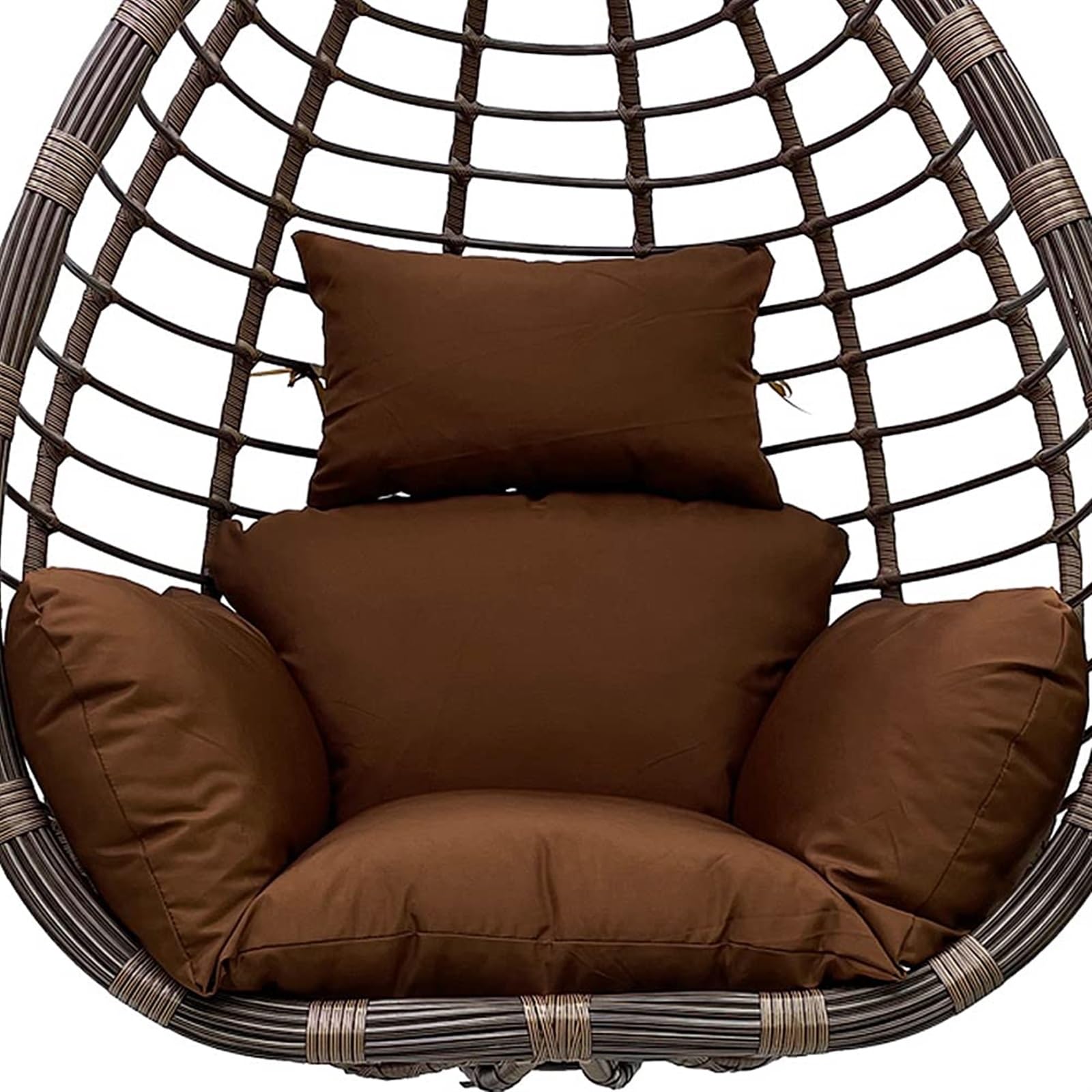 Meiiron Egg Chair Cushion Replacement with Headrest, Foldable Egg Swing Chair Cushion, Thicken Hanging Basket Chair Cushions, Washable Basket Swing Chair Cushion(Color 7)