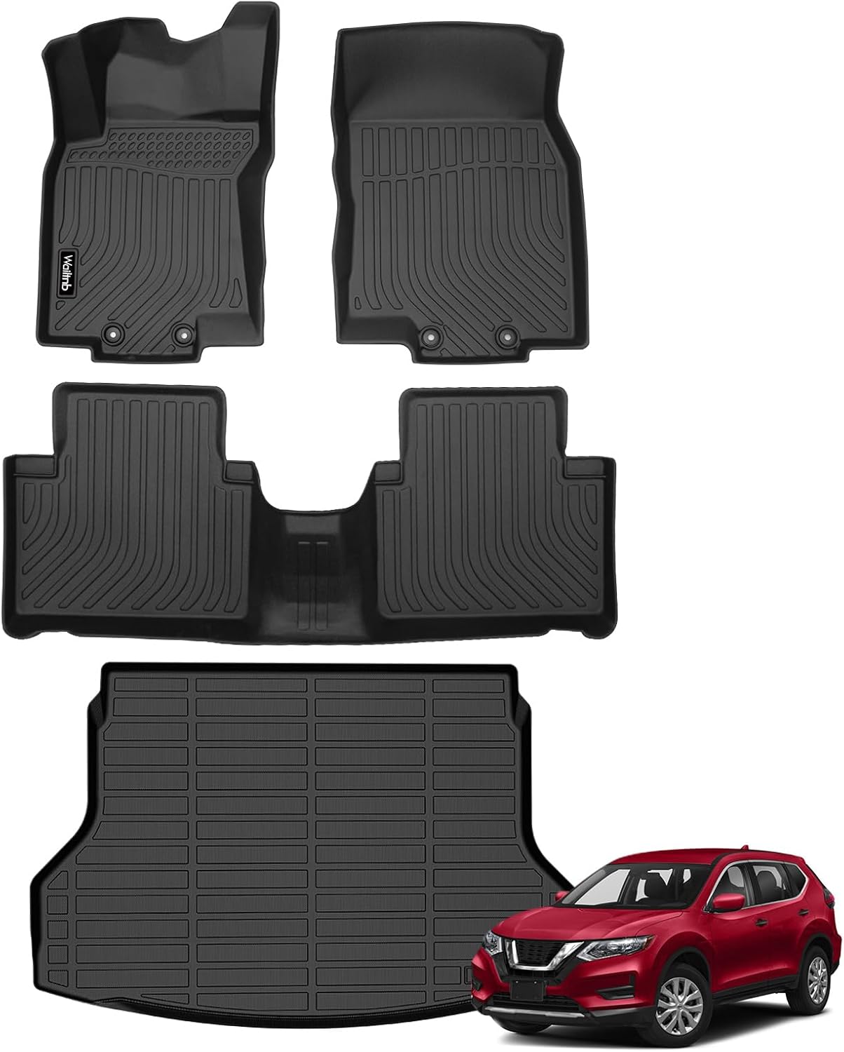 Car Floor Mats Custom Fit 2014-2020 Nissan Rogue 5 Seat (Not Fit 7-Seat or Hybrid) All Weather Floor Mats for Nissan Rogue 2014-2020 TPE Durable Floor Liners Accessories 7)For Nissan rogue 5 seat 2014-2020 Set