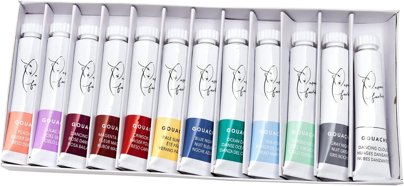 Paper Fashion Gouache Paint Set 2 (12 Piece)