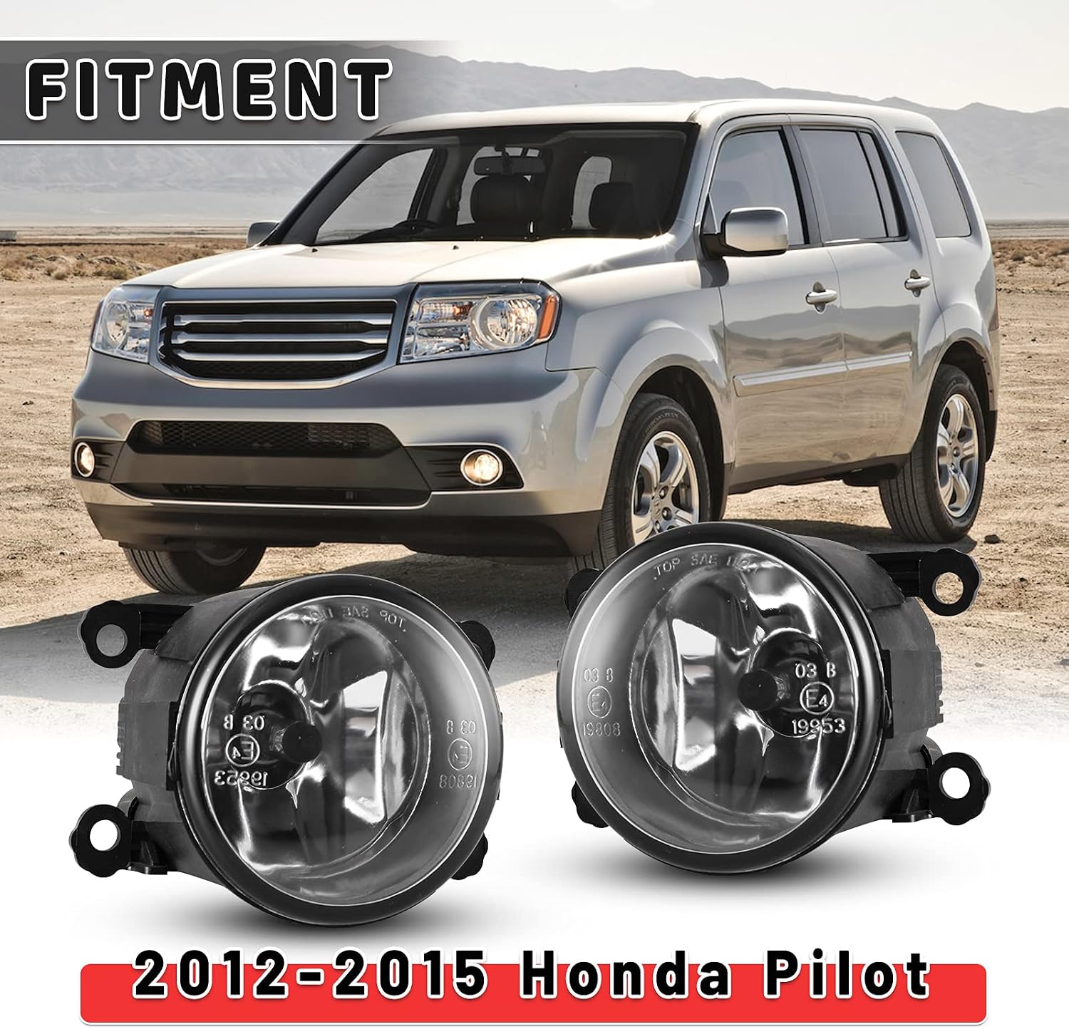 AUTOWIKI Fog Lights For 2012 2013 2014 2015 Pilot Lamps Assembly Glass Lens Driver Passenger Replacement 1 Pair