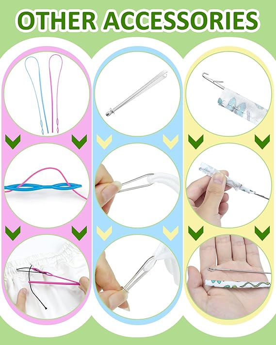 FIVEIZERO Drawstring Threader Tool Set - Loop Turner Sewing Tool for Easy Hoodie, Jacket, and Pants Threading, Bodkin Sewing Tool for Drawstrings and Cords