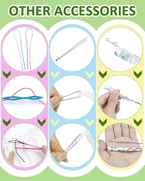 FIVEIZERO Drawstring Threader Tool Set - Loop Turner Sewing Tool for Easy Hoodie, Jacket, and Pants Threading, Bodkin Sewing Tool for Drawstrings and Cords