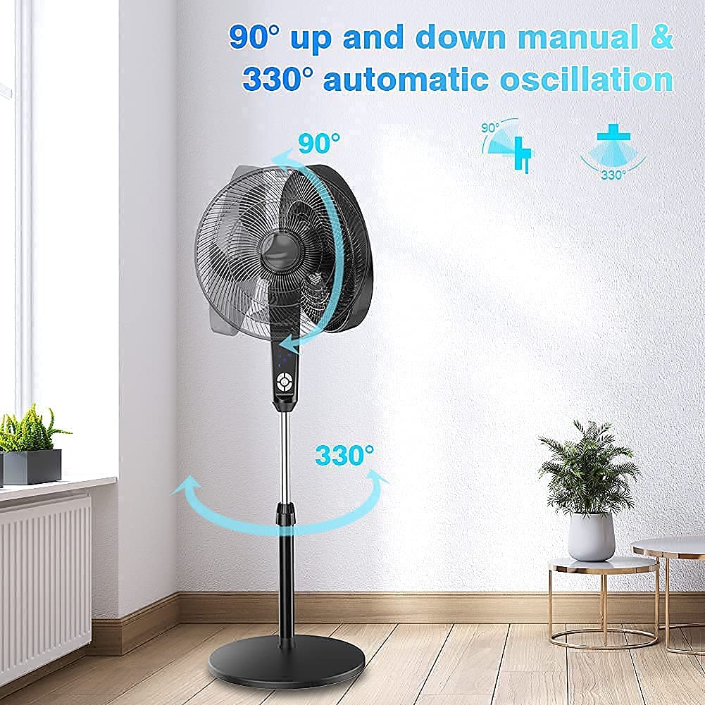 60W 5 Blades Timer 3Spd Oscillating & Tilt Euromatic 40cm Desk Fan Home