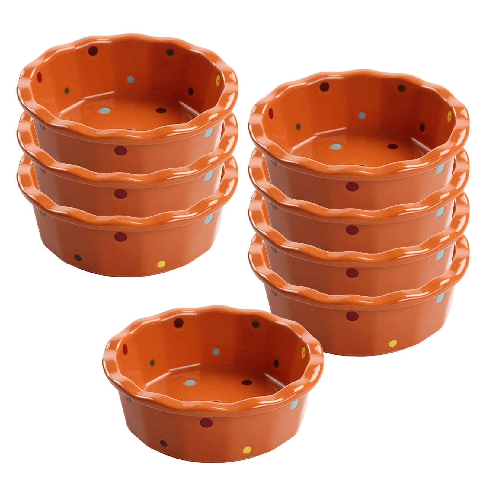 Lot de 8 plats à soufflé pour four et friteuse à air - Set de ramequins en céramique de cuisson