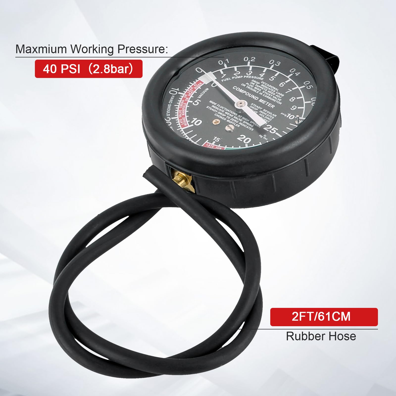 NYXOVA Vakuum und Kraftstoffpumpe Tester Gauge Kit Gauge Leak Vergaser Druck Diagnosewerkzeug Kit Leckvergaser Druckdiagnose (Blau)