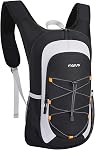 MOSISO Petit sac à dos de randonnée pour femmes hommes, 10L Sacs à dos de camping léger Sac à dos Casual de randonnée avec cordon élastique, noir