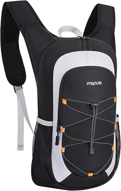 MOSISO Petit sac à dos de randonnée pour femmes hommes, 10L Sacs à dos de camping léger Sac à dos Casual de randonnée avec cordon élastique, noir