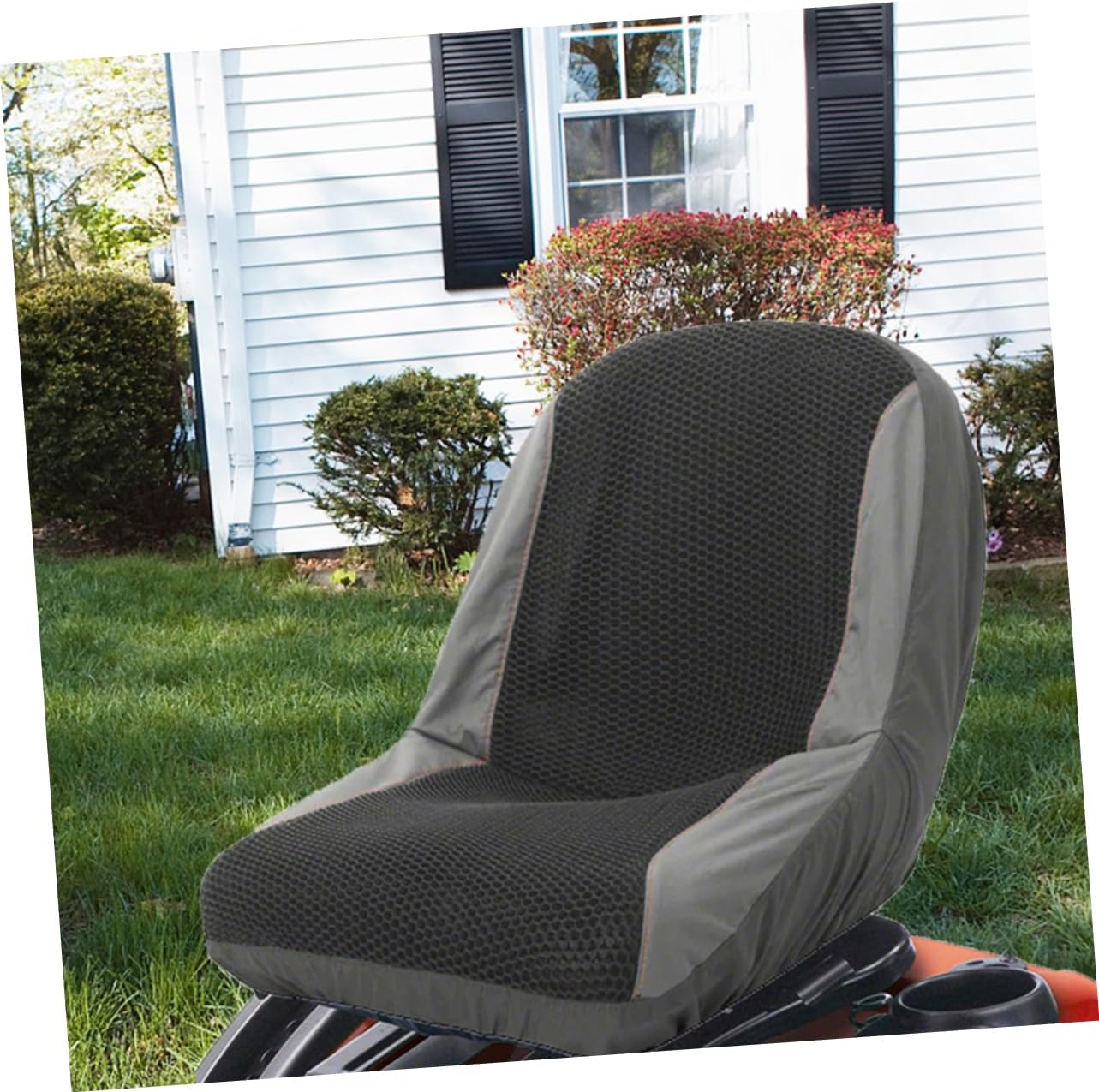 Mikikit 5pcs Lawn Mower Seat Cover Protector Honeycomb Mesh Design and Breathable Tractor Seat Cover Easy to Install for Riding Mowers and Armless Tractors Black