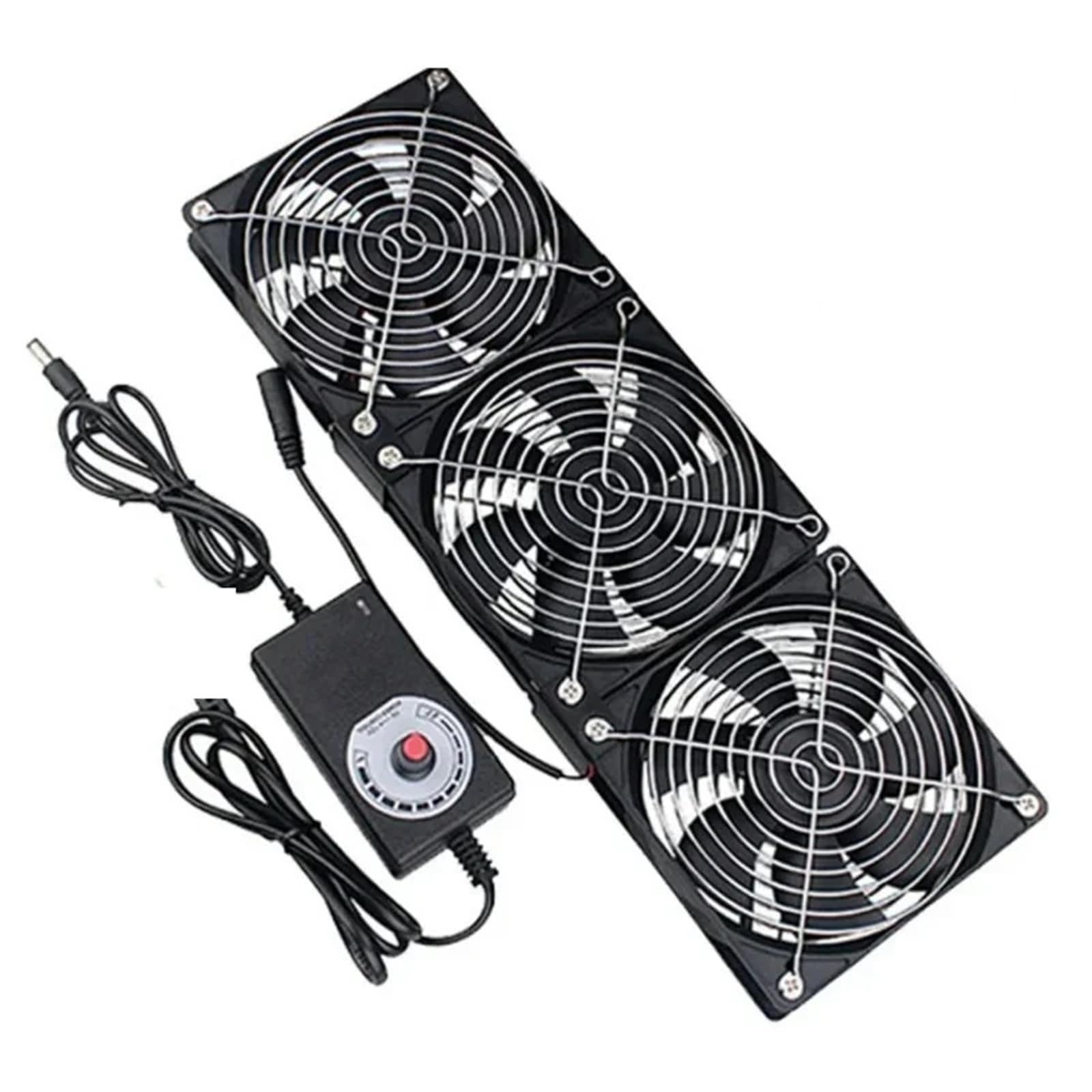Wentylator chłodzący do serwera PC 120 mm 3000 obr./min z kontrolerem, podwójne napięcie 12 V/220 V do chłodnicy obudowy stacji roboczej do kopania BTC(3 Fan)