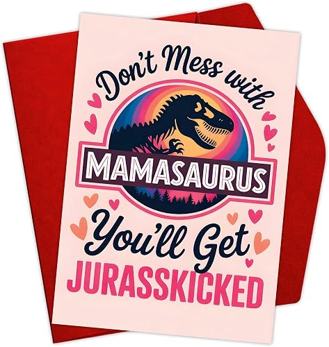 Podagree Dinosaur Mother's Day Card, Funny Mommy-Saurus Mothers Day Gift Funny M