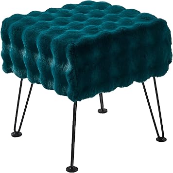Home Soft Things Bubble Pattern Textured Stool Ottoman 17"17"17" Teal