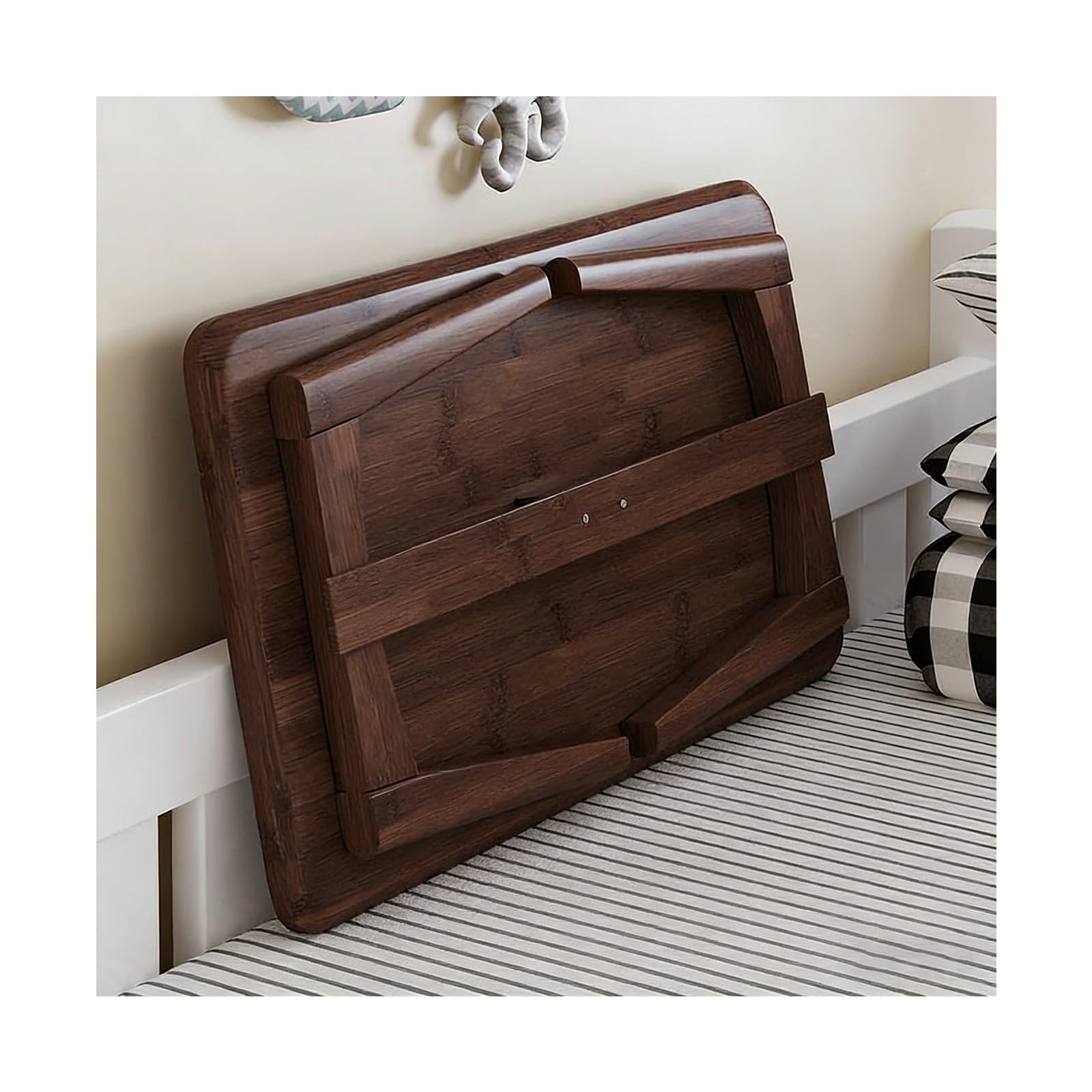 Mesa Plegable de Bambú, Tablero Reforzado, Mesa Baja de Estilo japonés, Plegable, Esquinas Redondeadas, Ideal para Oficina, Sala de Estar o Comedor.(Walnut,70x40x31cm)